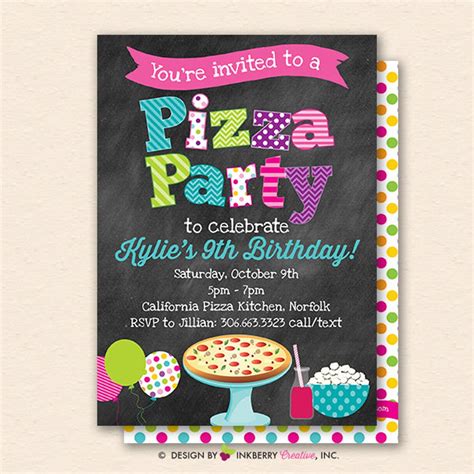 Pizza Party Invitation Pizza Party Invite Chalkboard - Etsy