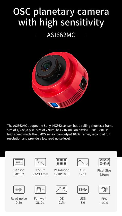 ZWO ASI 662MC USB 3 Camera | First Light Optics