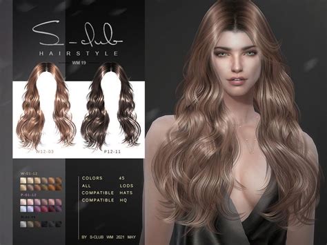 S Club Ts4 WM Hair 202119 Sims Hair Sims Sims 4