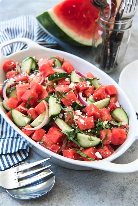 Watermelon Basil Feta Salad House Of Nash Eats