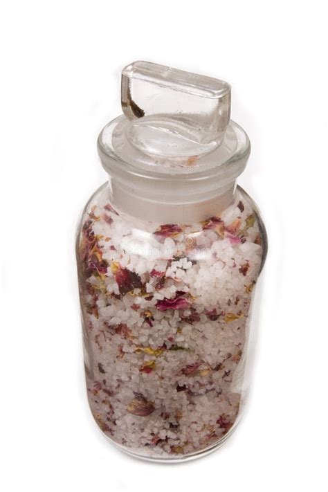 Bath salts in jar stock image. Image of pinkish, rose - 6891693