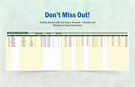 Salary Template in Excel, Google Sheets - Download | Template.net