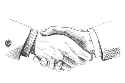 Handshake Sketch at PaintingValley.com | Explore collection of ...