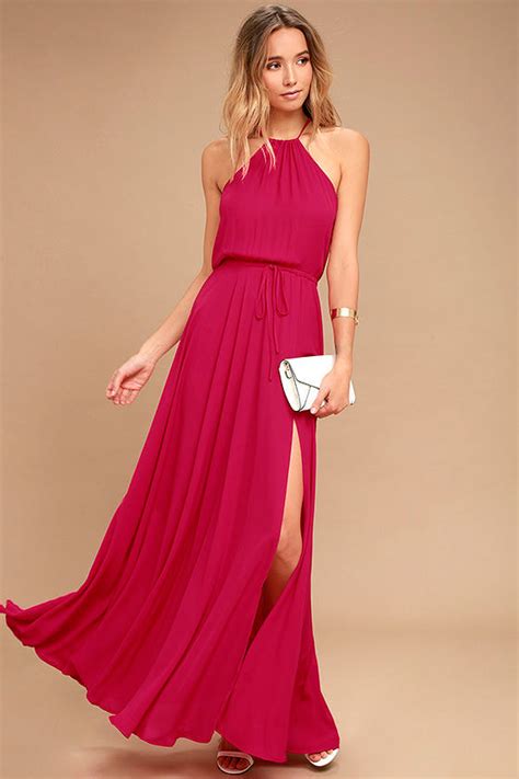 Lovely Berry Pink Dress Maxi Dress Sleeveless Dress 98 00 Lulus