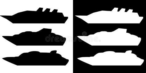 Silhouette cruise ship stock vector. Illustration of battleship - 50347360