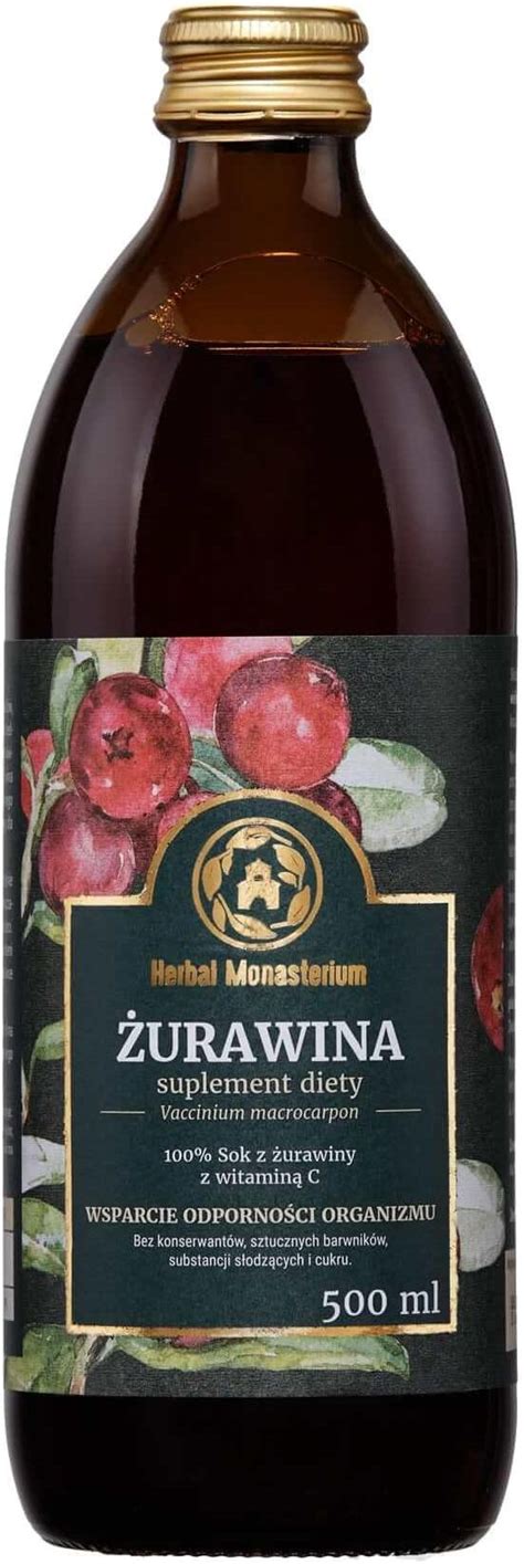 Herbal Monasterium sok naturalny z Żurawiny 500 ml Ceny i opinie