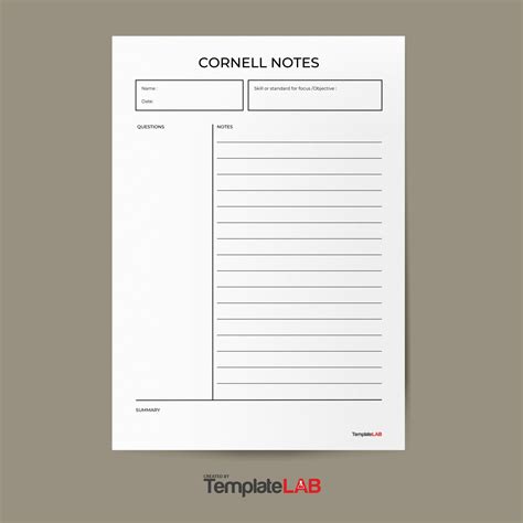 16 Printable Cornell Notes Templates [Word, Excel, PDF]