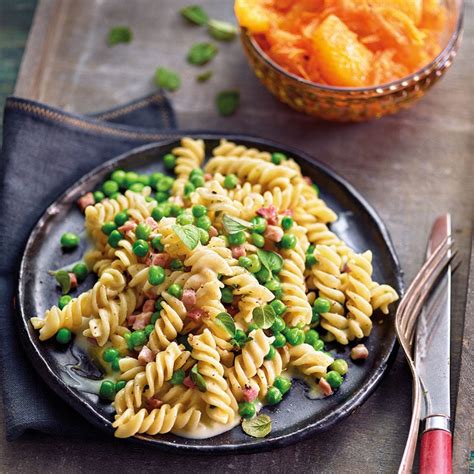 Spiralnudeln Mit Erbsen Schinken Sauce Rezept Ww Deutschland