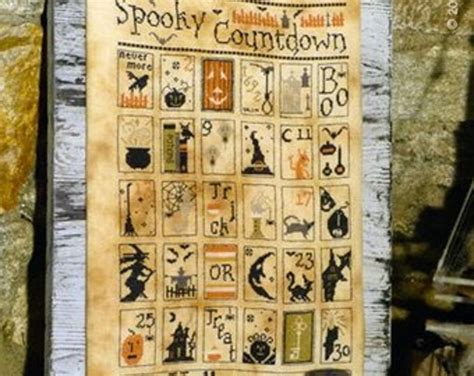 The PRIMITIVE HARE Spooky Countdown Counted Cross Stitch Pattern 32