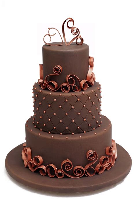 A chocolate bridal cake. I love the decorations on this!! | Chocolate ...