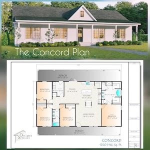 Lantana House Plan Square Feet Etsy