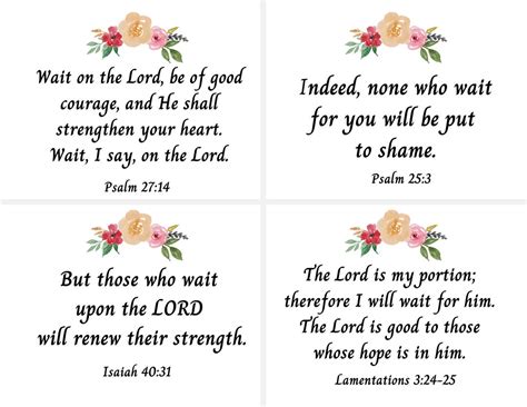 Waiting On God Scripture Cards Bible Verse Cards Set Etsy