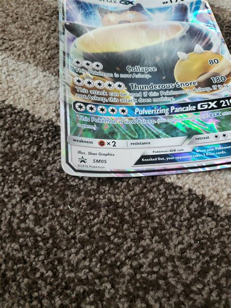 Mavin Snorlax GX SM05 JUMBO OVERSIZED Promo Holo Pokemon Card