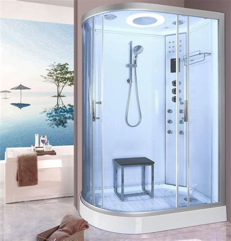 Lisna Waters Lw18 1200 X 800 Steam Shower Cabin Right Handed White