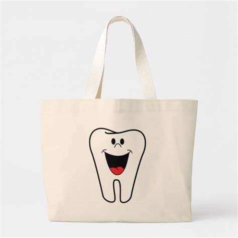 Happy Teeth Customizable For Your Dental Practice Large Tote Bag