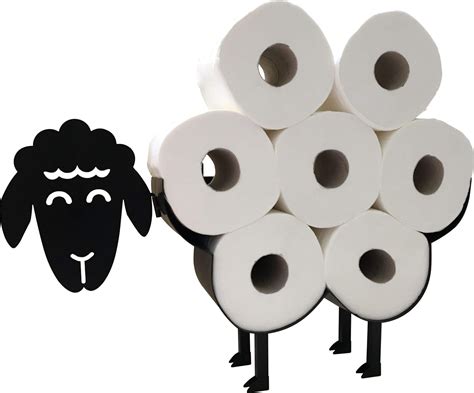 Cute Black Sheep Toilet Paper Roll Holder Cool Novelty Free Standing