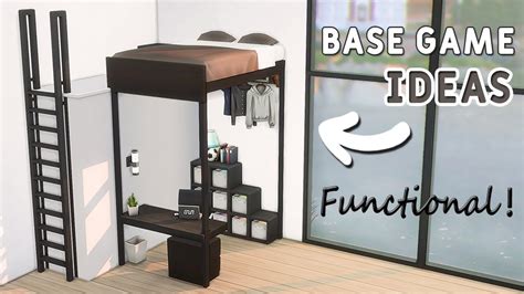 Base Game 💡 Tutorial • Loft Bed Ideas • Functional 👍 No Cc Or Mods The Sims 4 Youtube