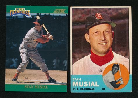 Lot of (2) Stan Musial Baseball Cards with 1963 Topps #250 Stan Musial ...