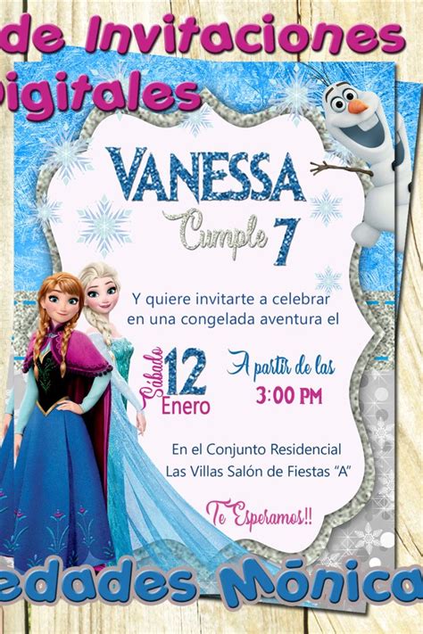 Tarjetas Digitales Frozen Cumpleaños Invitación Frozen Personalizadas