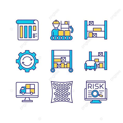 Manajemen Gudang Pengiriman Bisnis Keselamatan Ikon Warna Rgb Vektor