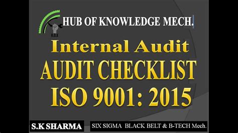 Internal Audit Checklist Qms Understanding Of Iso 90012015 Checklist