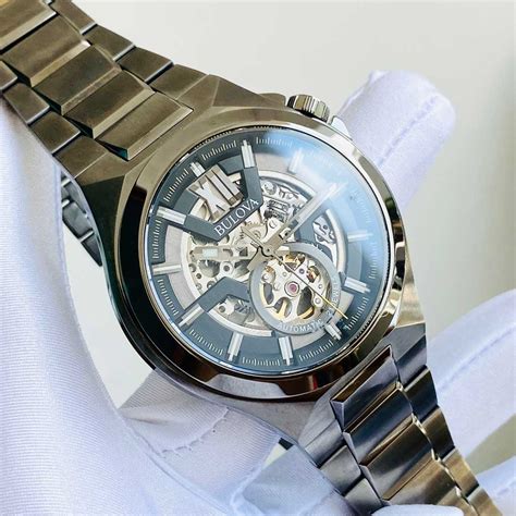 Đồng Hồ Nam Bulova Classic Gunmetal Skeleton 98A179 Authentic