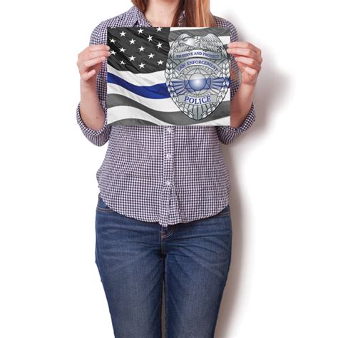 Police Badge American Flag Backdrop Inspiredposters