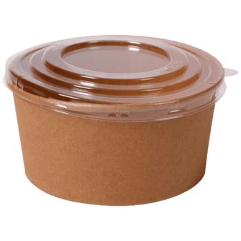 Ecopraha BOWL KRAFT 32 OZ 1000 CC CON TAPA Ecopraha