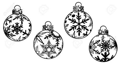 Free Christmas Ornaments Clipart Black And White, Download Free ...