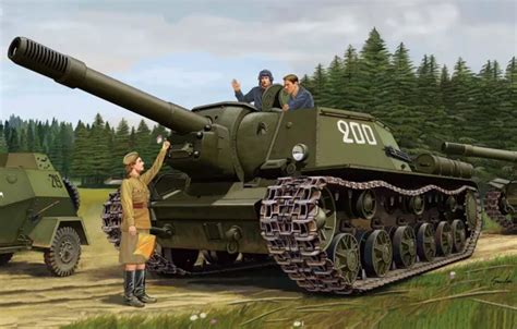 Wallpaper Figure The Second World SAU The Red Army Self Propelled