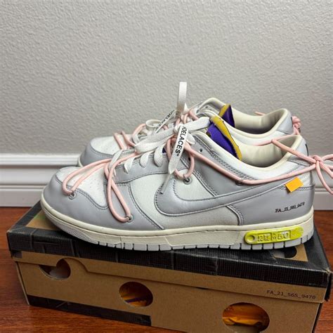 Nike Dunk Low Off-White Lot 24 Size 10 - Depop