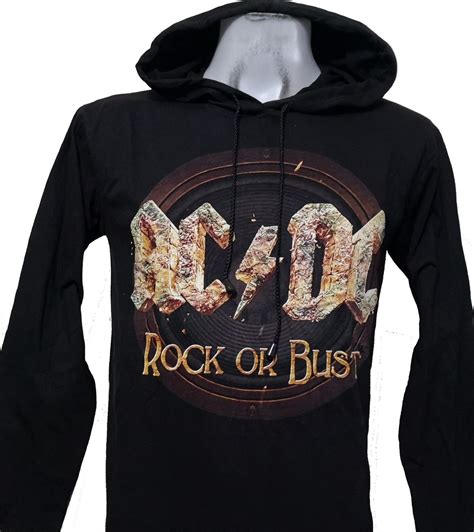 Ac Dc Long Sleeved T Shirt W Hoodie Rock Or Bust Size S Roxxbkk