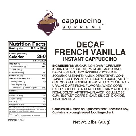 Decaf French Vanilla Cappuccino Mix