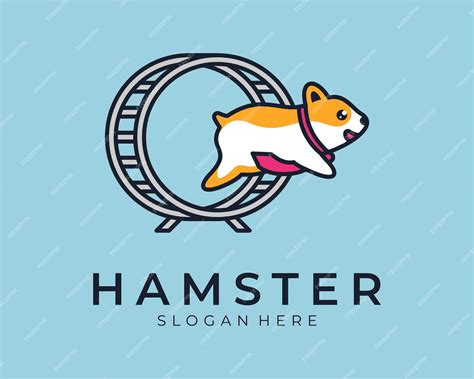 Premium Vector Cute Hamster Small Little Rodent Pet Wheel Run Cartoon