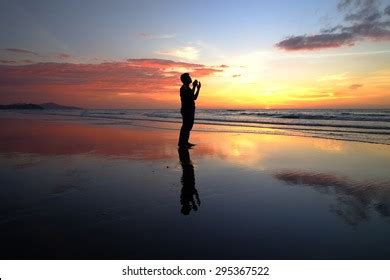 Silhouette Man Praying During Sunset Stock Photo 295367522 | Shutterstock