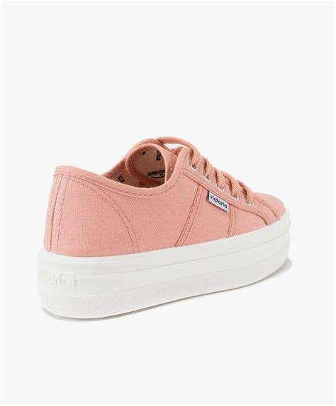 Zapatillas Victoria Plataforma Lona Rosa Chica Y Mujer Kolekole