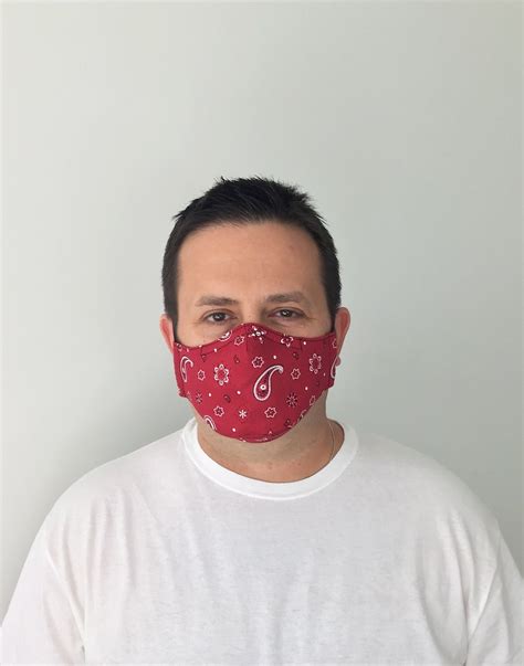 Face Mask for Men Red Bandana Face Mask for Man Paisley Red - Etsy