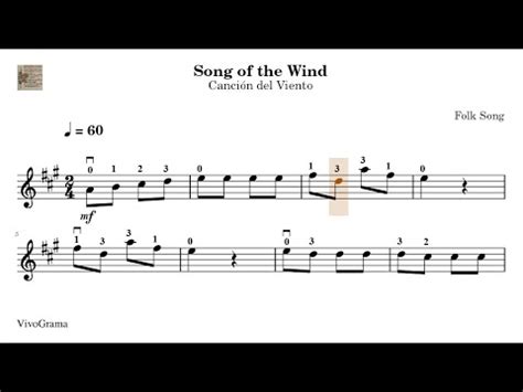 Song Of The Wind Canci N Del Viento Suzuki Partitura