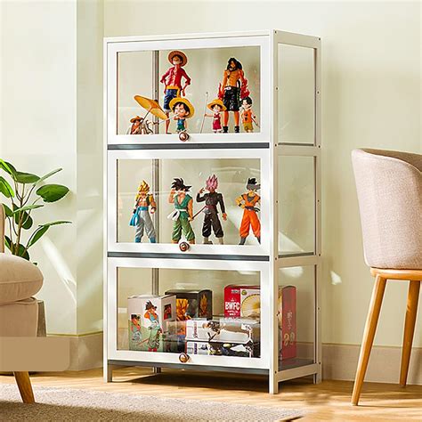 Curio Display Cabinet With Acrylic Glass Door Tier Display Cabinet