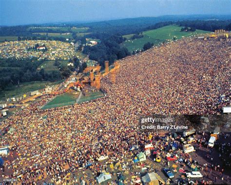 Aerial View Of The Massive Crowd As They Attend The Woodstock Music