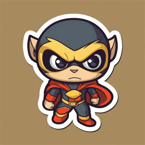 Premium AI Image Monkey Superhero Vector Sticker