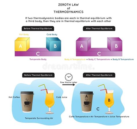 Null Gesetz Der Thermodynamik Infographisches Diagramm Vektor Abbildung ...