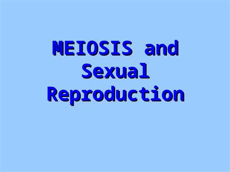 Ppt Meiosis And Sexual Reproduction Vocabulary Meoisisdiploid Gametefertilization Somatic