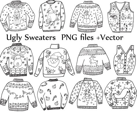 Ugly Sweater Clipart: christmas Clipart Holiday | Etsy