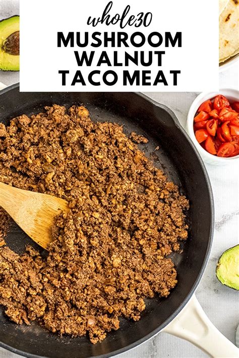 Mushroom Walnut Taco Meat In 2024 Vegan Meat Recipe Vegan Taco Meat Recipe Vegan Tacos Meat