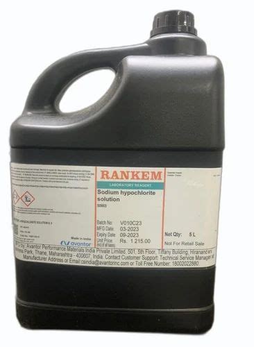 Rankem Sodium Hypochlorite Solution At Rs Can Laboratory Reagent