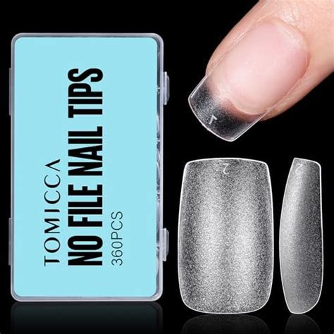 Aillsa Short Square Nail Tips Soft Gel Full Cover Clear