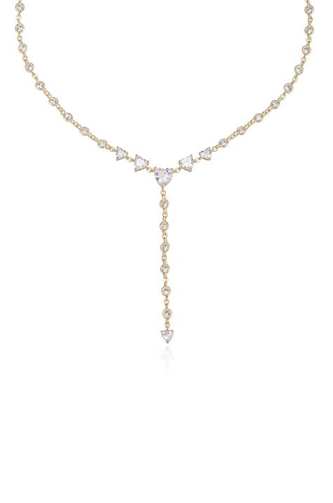 Queen Of Hearts Crystal Lariat Necklace Ettika