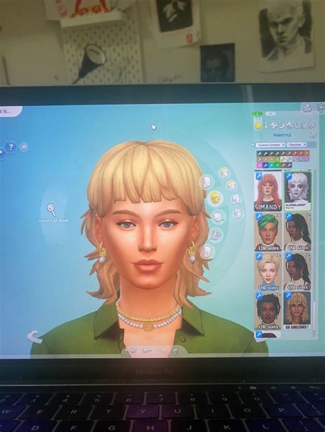 Blonde Hair Mullet Shag for Female Sims 4