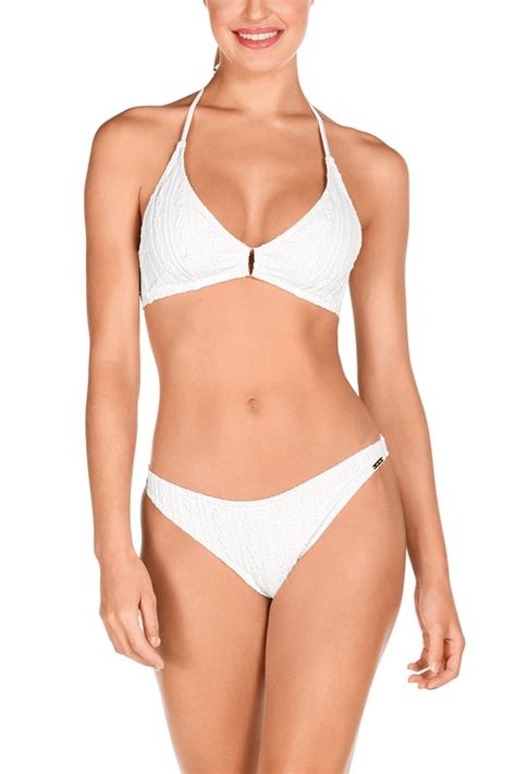 Bikini Dolores Cortés Tipo Halter Blanco Tienda Azulik